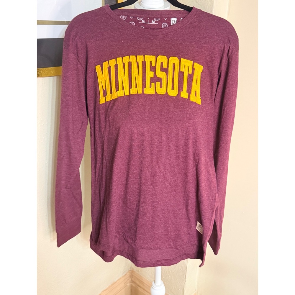 Pressbox Minnesota Golden Gophers Long Sleeve Shirt Maroon Yellow M MIN62A05CY5